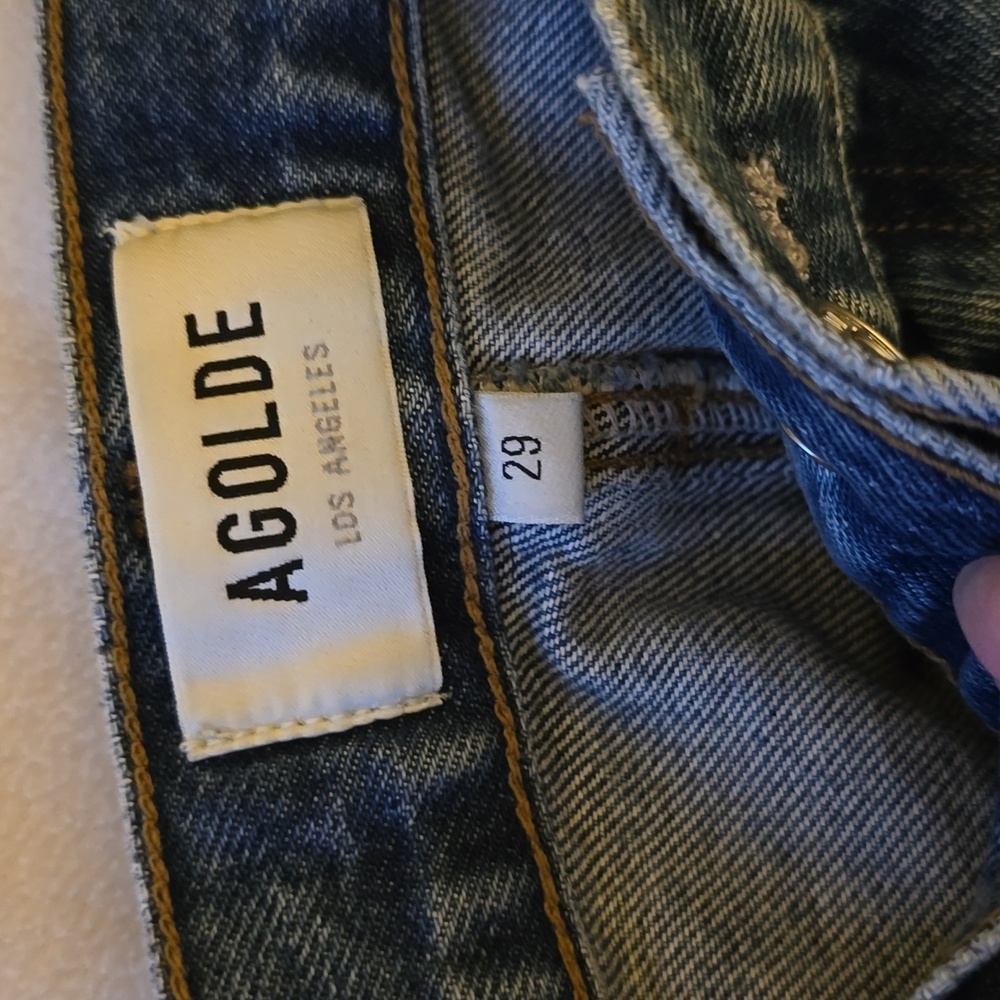 Agolde Blue Denim Mini Skirt - Picture 6 of 6